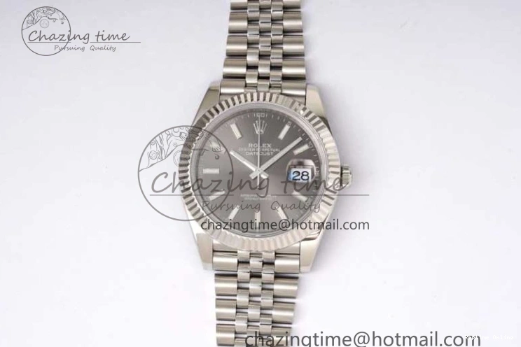 0219 Trendsetting DateJust 41 126334 ZF 1:1 Best Edition 904L Steel Gray Dial Stick Marker on Jubilee Bracelet A 2372